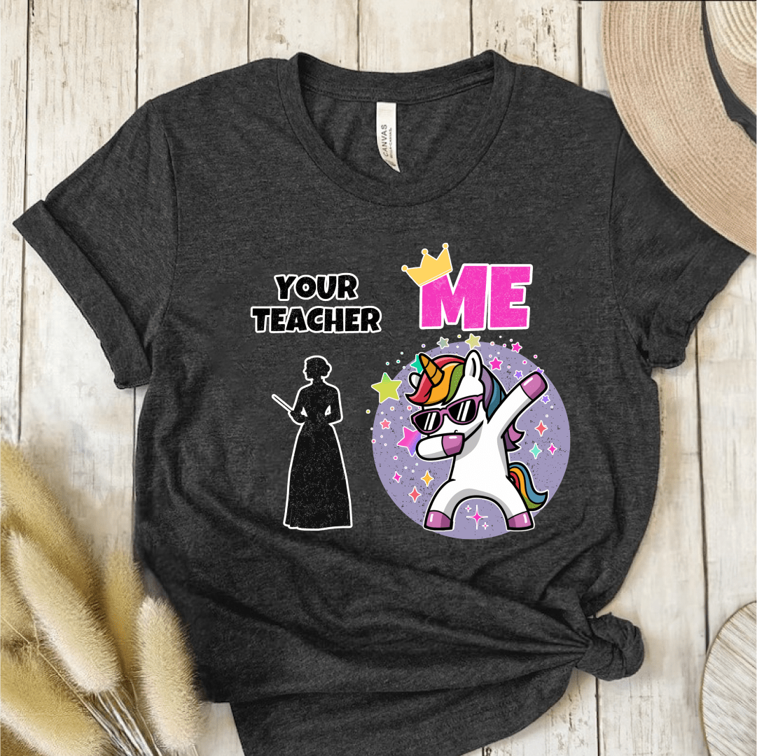 T-Shirt Dark Grey Heather / S Your Teacher Vs Me T-Shirt