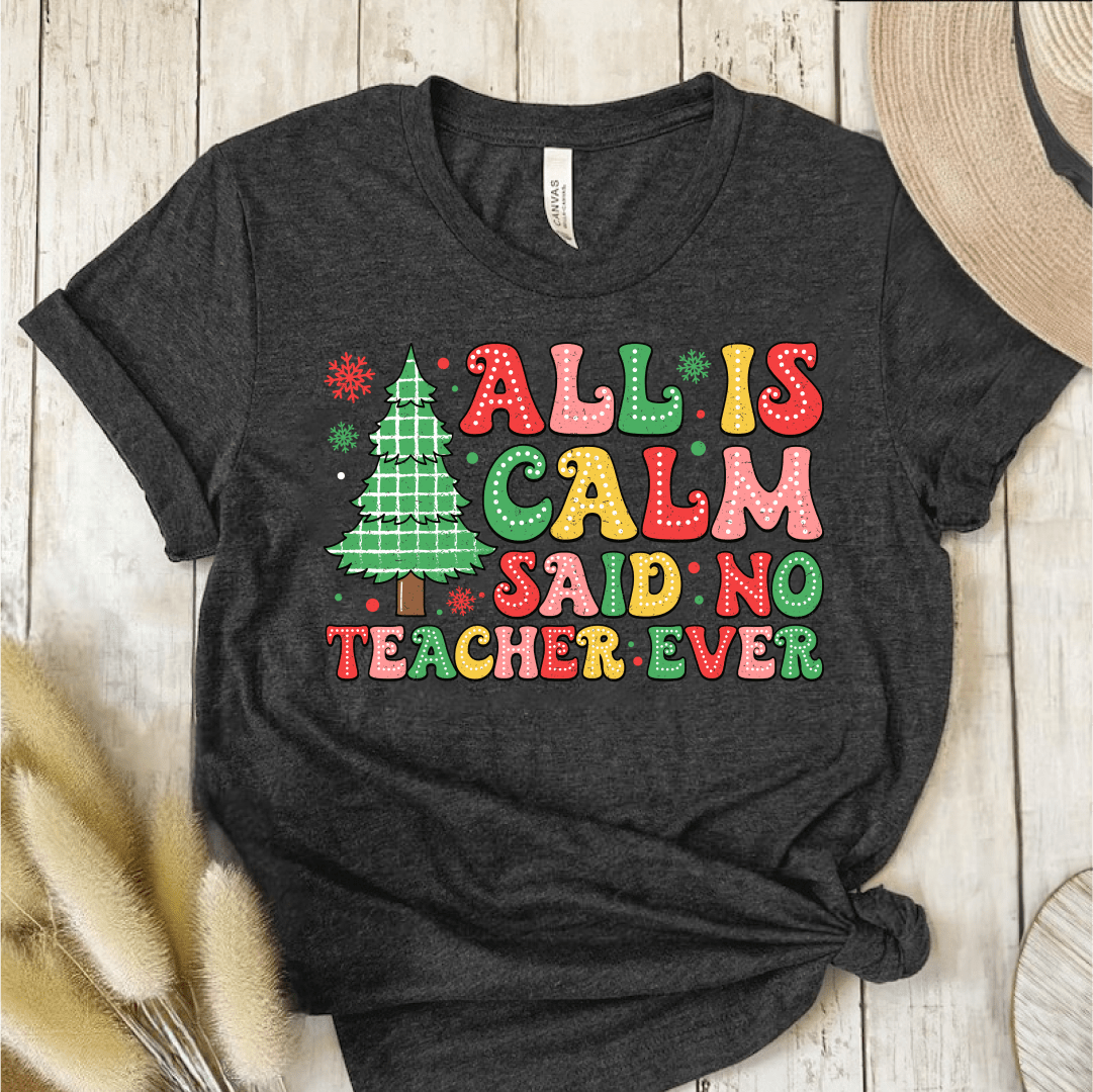 T-Shirt Dark Grey / S All Is Calm Said No Teacher Ever (pastel) T-Shirt