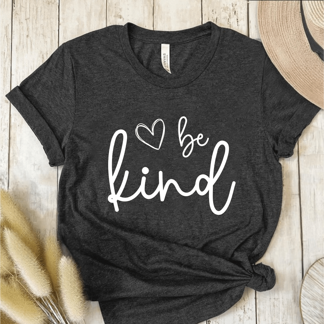 T-Shirt Dark Grey / S Be Kind Heart Sketch T-Shirt