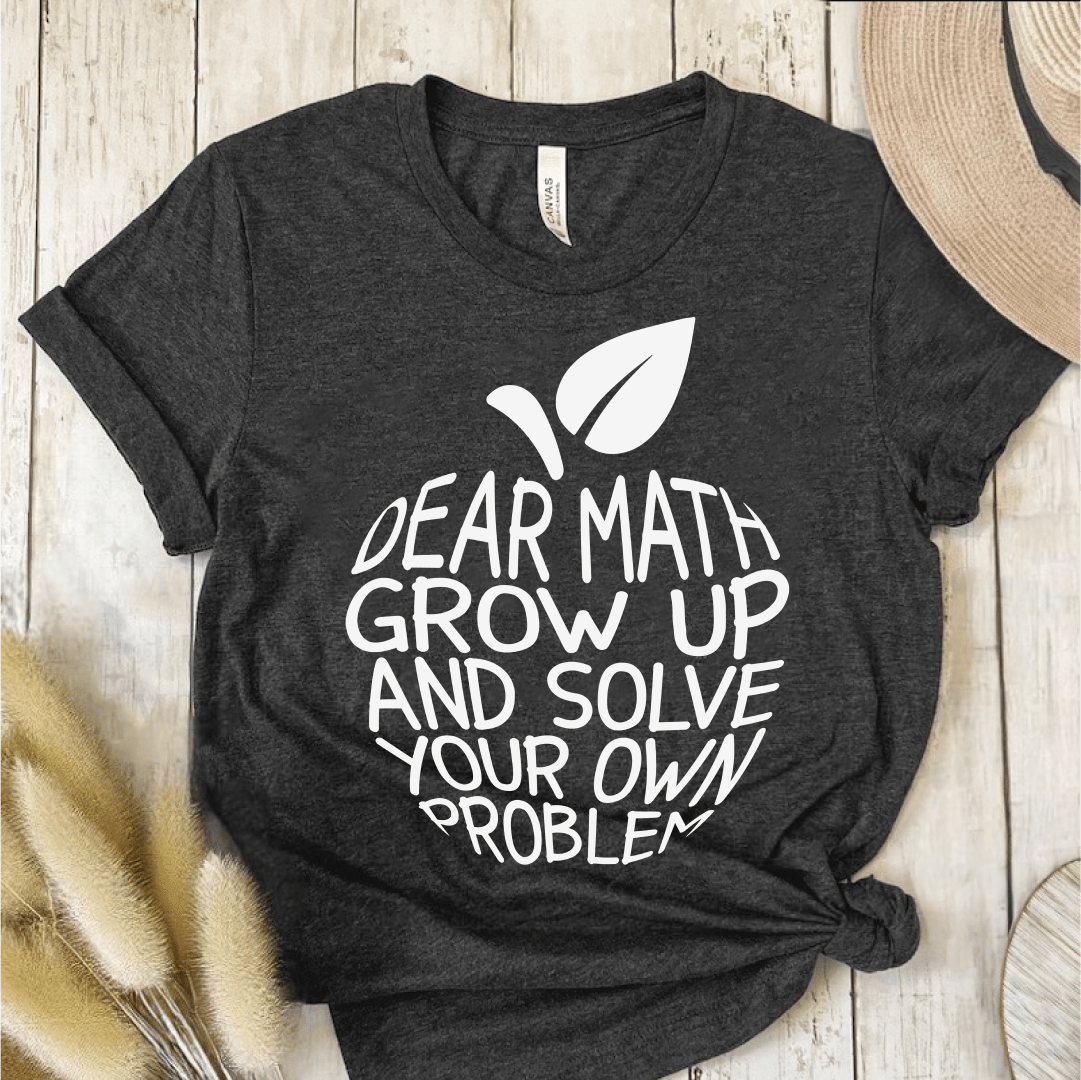 T-Shirt Dark Grey / S Dear Math Grow Up And Solve Your Own Problem T-Shirt