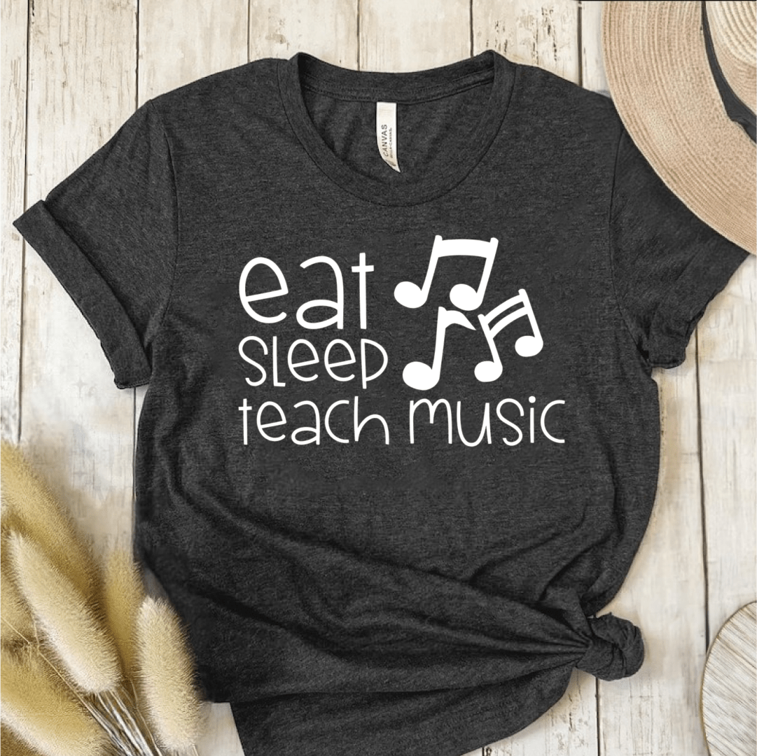 T-Shirt Dark Grey / S Eat Sleep Teach Music T-Shirt