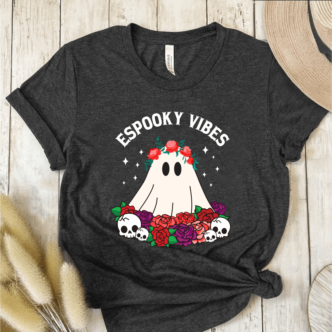 T-Shirt Dark Grey / S Espooky Vibes Ghost T-Shirt