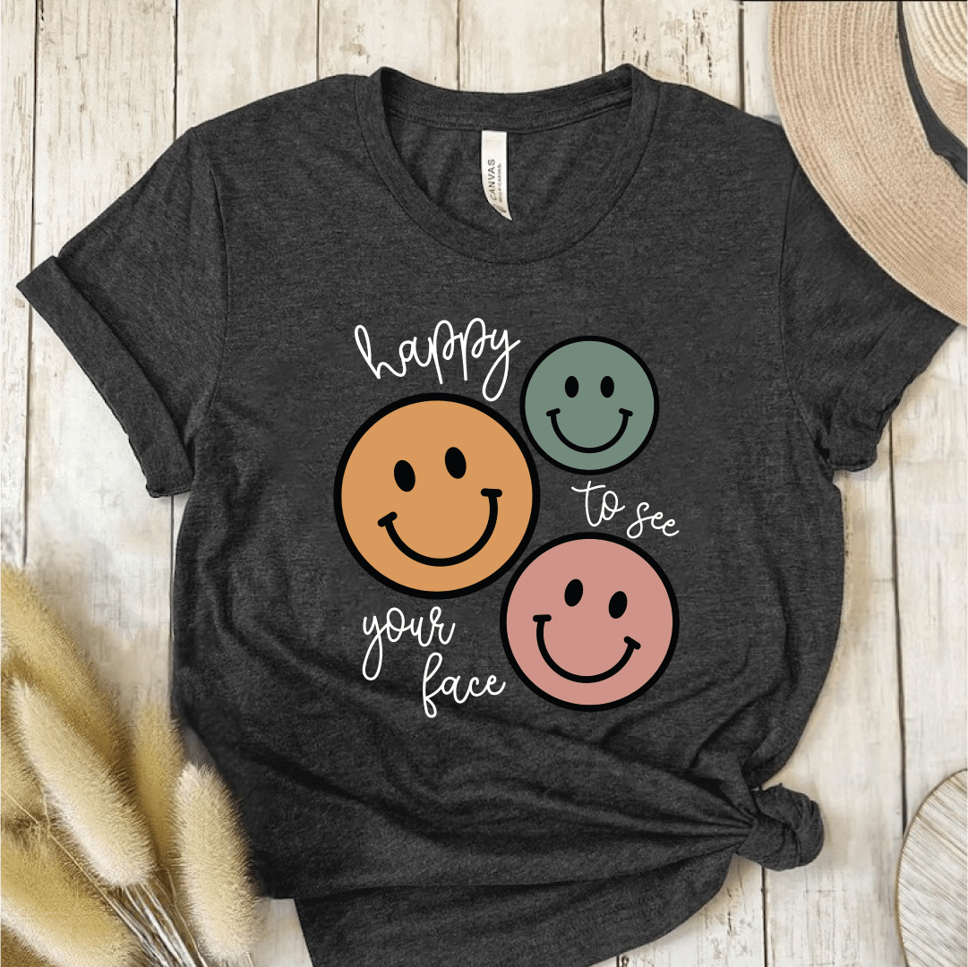 T-Shirt Dark Grey / S Happy To See Your Face T-Shirt