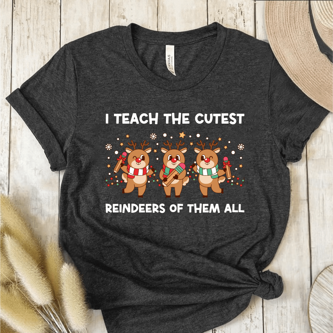 T-Shirt Dark Grey / S I Teach The Cutest Reindeers T-Shirt