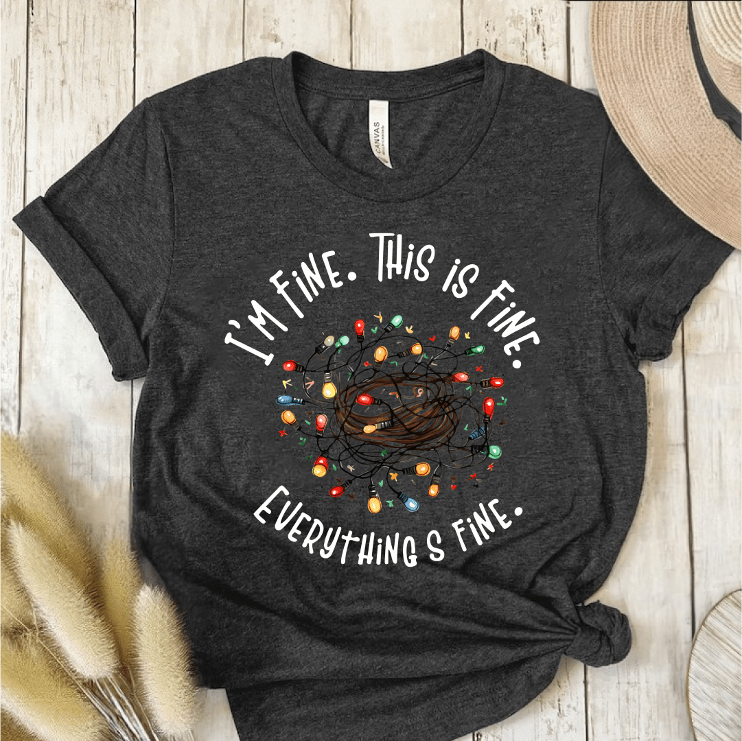 T-Shirt Dark Grey / S Im Fine This is Fine Everything Is Fine T-Shirt