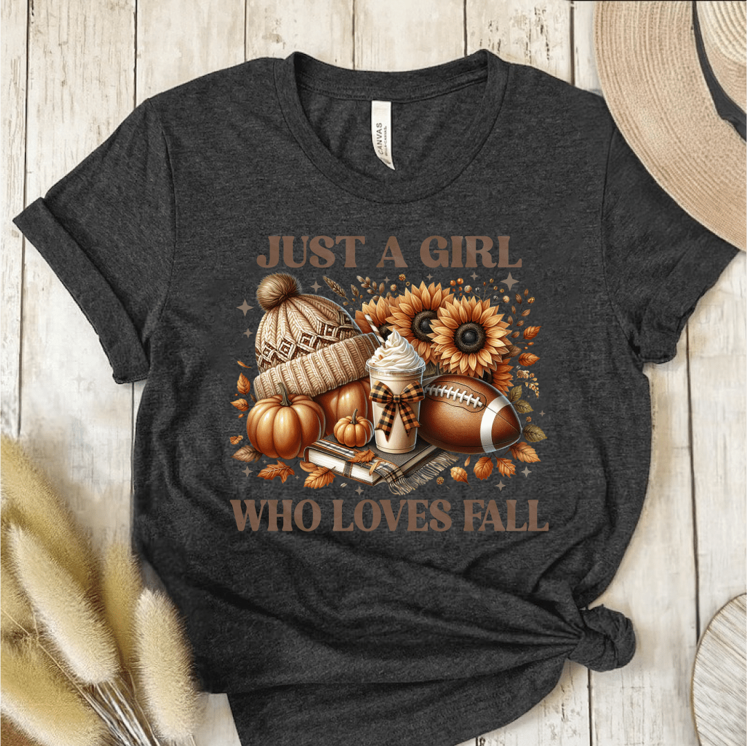 T-Shirt Dark Grey / S Just A Girl Who Loves Fall T-Shirt