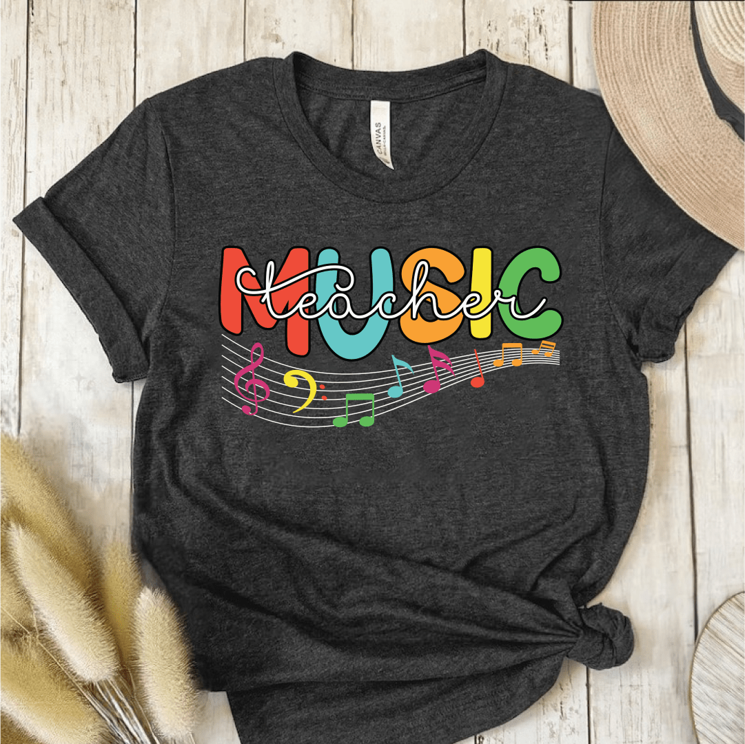 T-Shirt Dark Grey / S Music Teacher Colorful T-Shirt