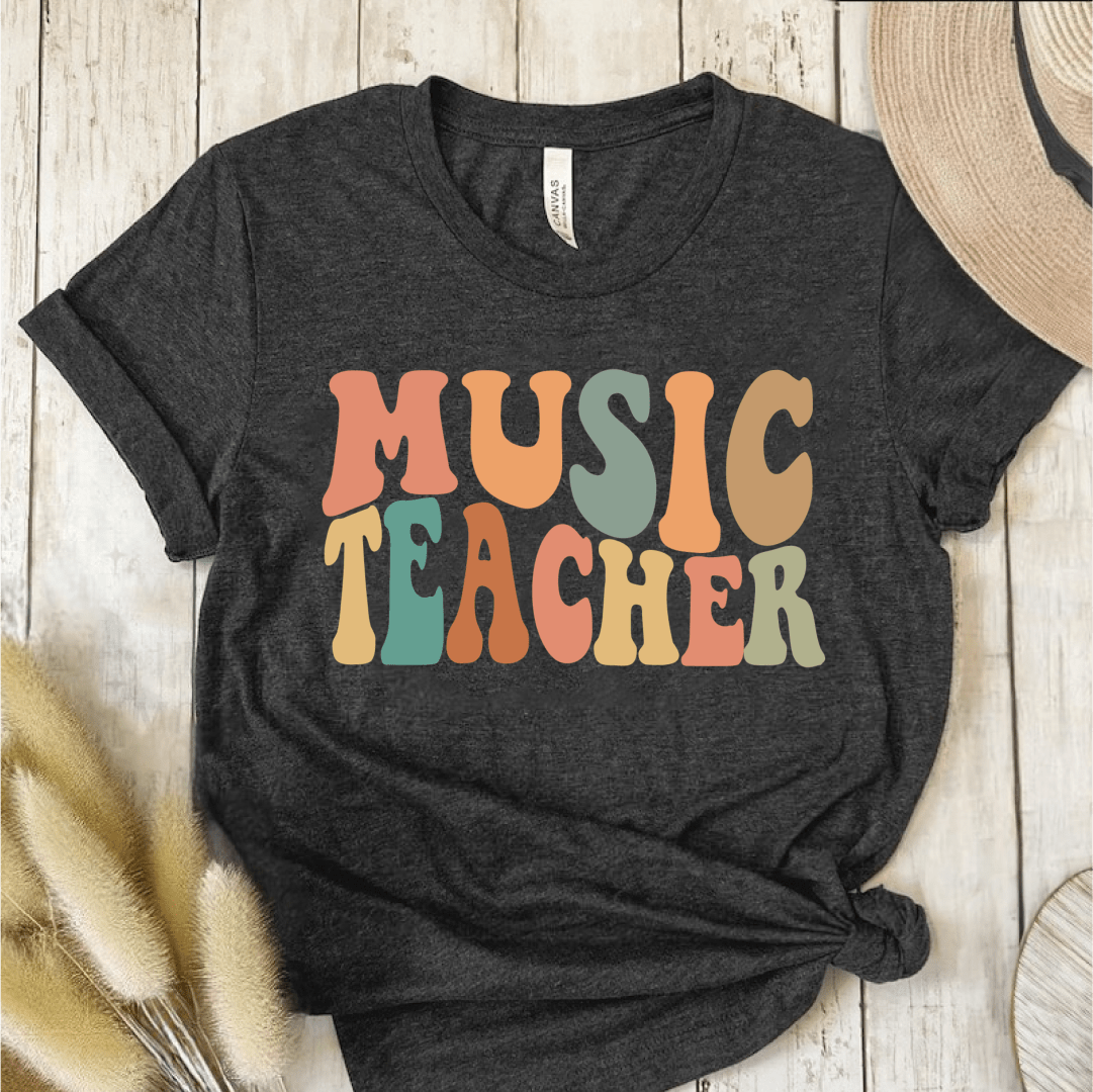 T-Shirt Dark Grey / S Music Teacher Fall Colors T-Shirt