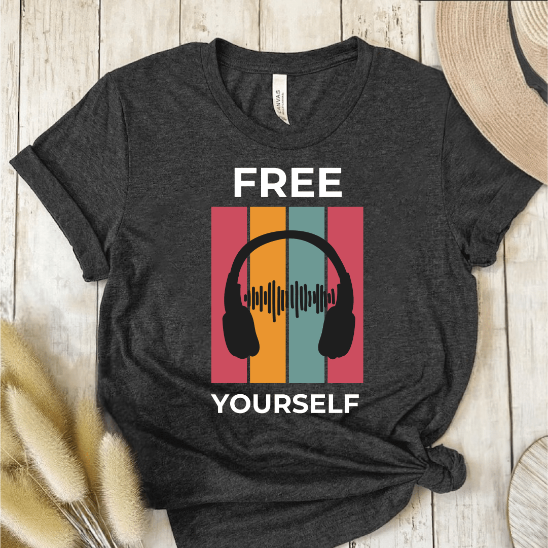 T-Shirt Dark Grey / S Music Teacher Retro Headphones T-Shirt