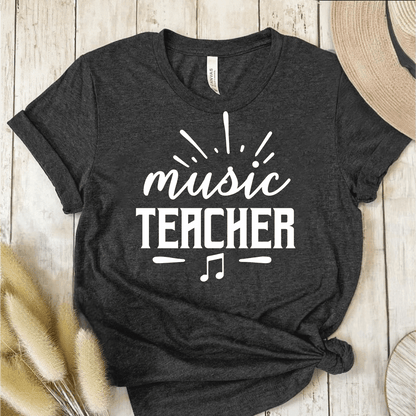 T-Shirt Dark Grey / S Music Teacher Text T-Shirt