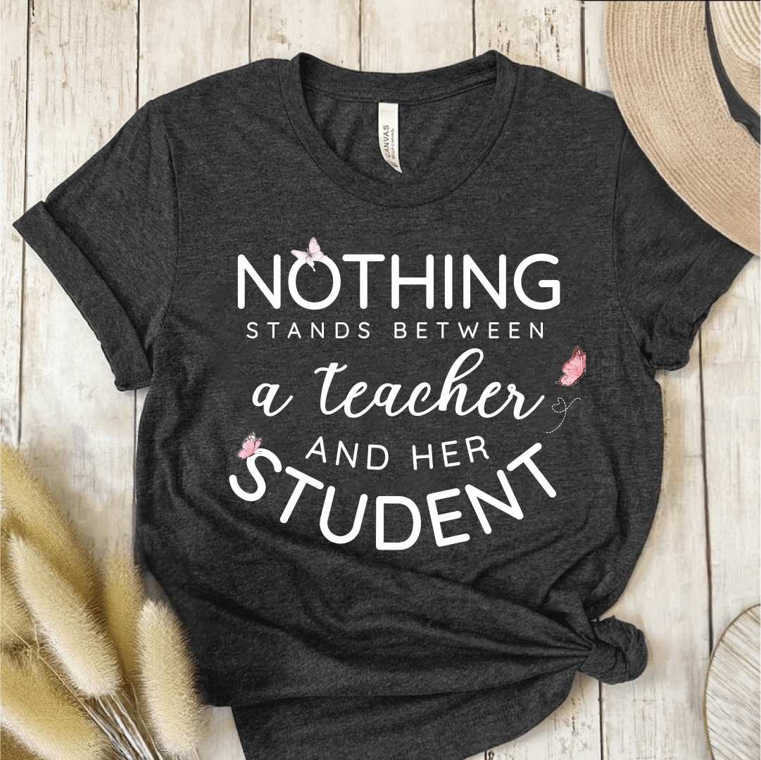 T-Shirt Dark Grey / S Nothing Stands Between A Teacher And Her Student T-Shirt