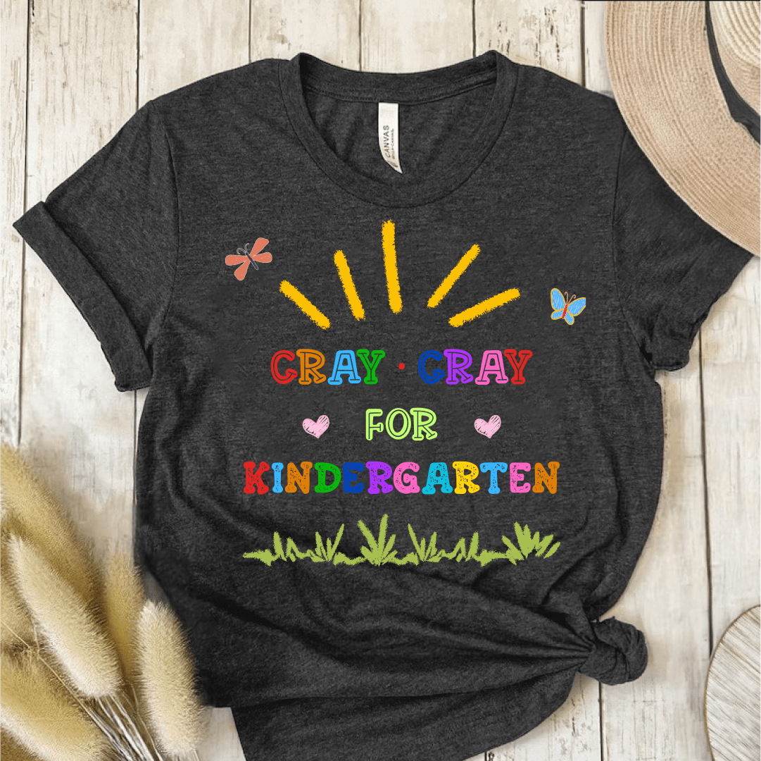 T-Shirt Dark Grey / S Personalized Cray Cray For Grade Butterfly Colorful T-Shirt