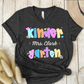T-Shirt Dark Grey / S Personalized Name And Grade Pastel Flower Heart Cute T-Shirt