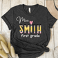 T-Shirt Dark Grey / S Personalized Name And Grade Pencil Heart T-Shirt