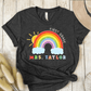 T-Shirt Dark Grey / S Personalized Name Grade Rainbow Sun Colorful T-Shirt