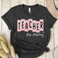 T-Shirt Dark Grey / S Personalized Teacher Name Floral Block Design T-Shirt