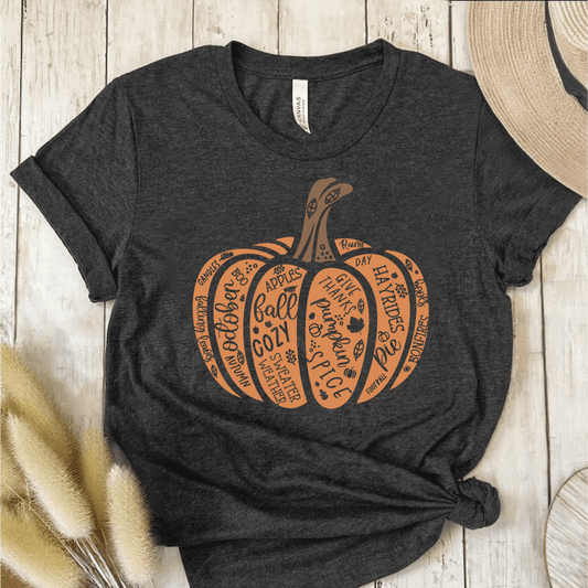 T-Shirt Dark Grey / S Pumpkin Writing T-Shirt