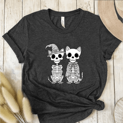 T-Shirt Dark Grey / S Skeleton Cat Dog T-Shirt