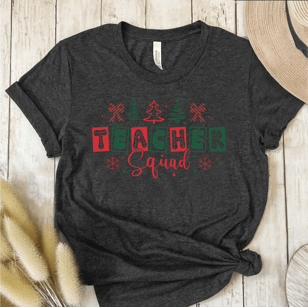 T-Shirt Dark Grey / S Teacher Squad Red Green Boxes T-Shirt