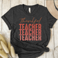 T-Shirt Dark Grey / S Thankful Teacher Multiple Pink T-Shirt