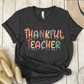 T-Shirt Dark Grey / S Thankful Teacher Pastel Sparks T-Shirt
