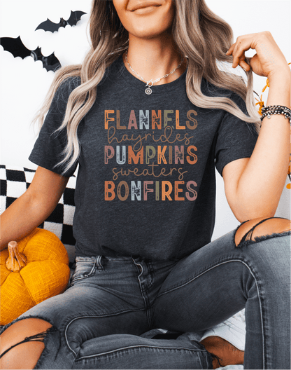 T-Shirt Flannels Hayrides Pumpkins T-Shirt