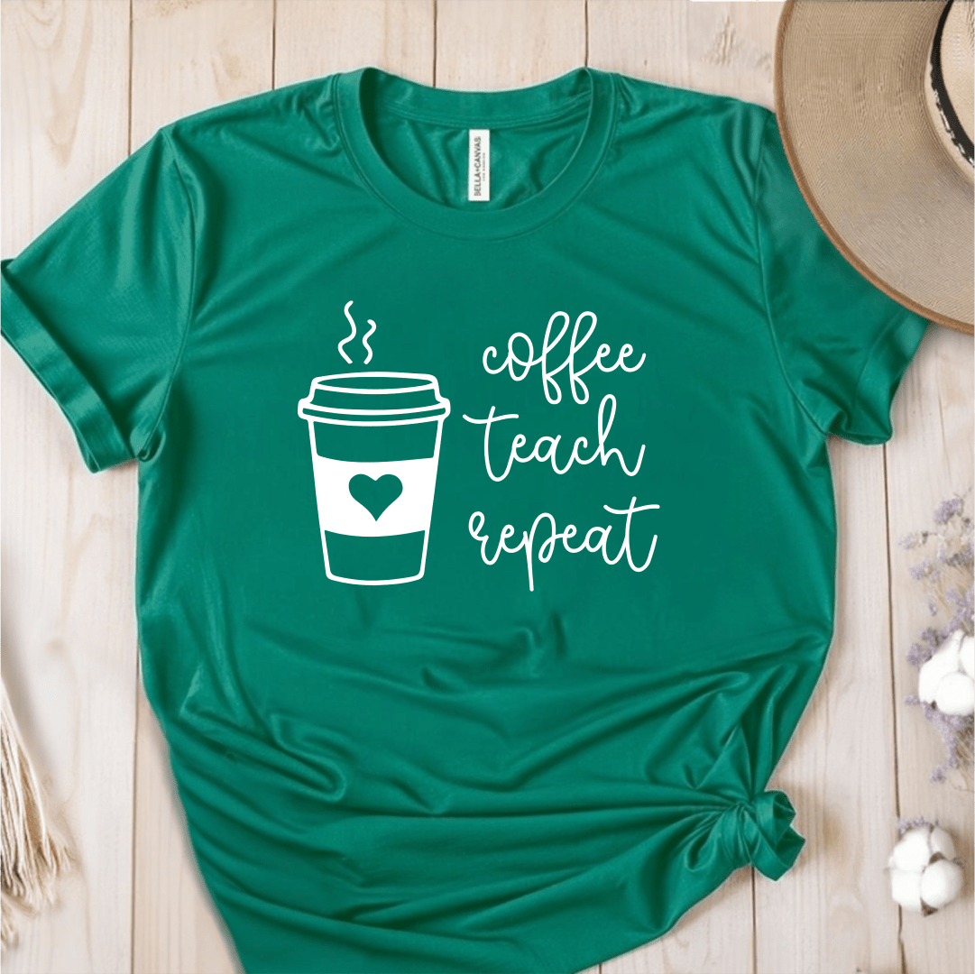 T-Shirt Green / S Coffee Teach Repeat T-Shirt