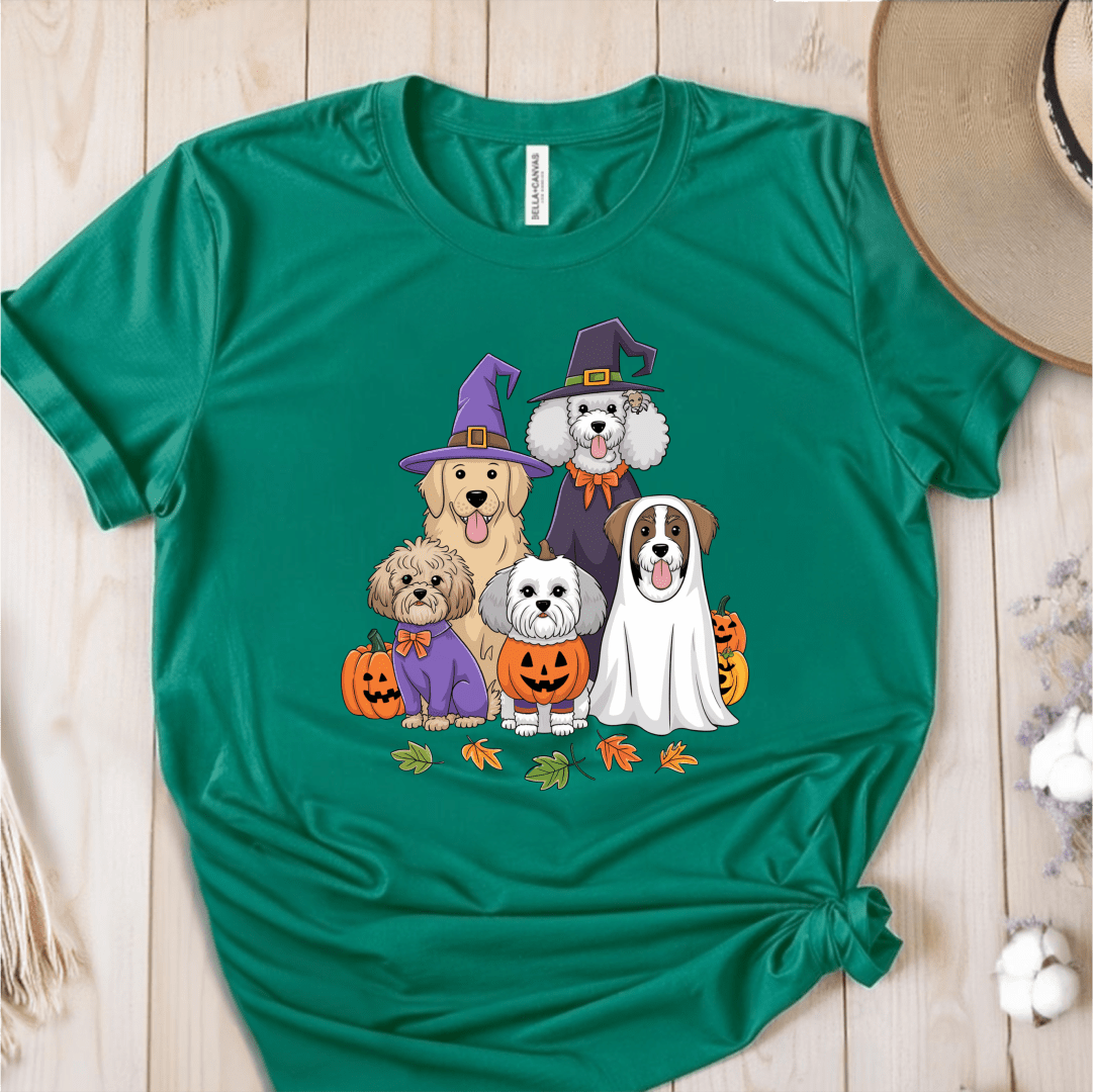 T-Shirt Green / S Halloween Dogs T-Shirt