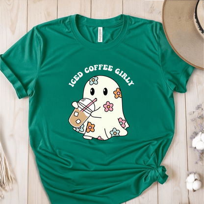 T-Shirt Green / S Iced Coffee Girly Ghost T-Shirt