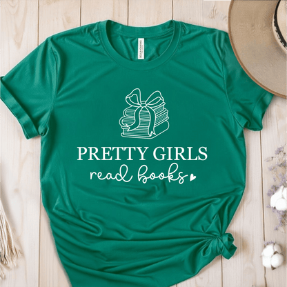 T-Shirt Green / S Pretty Girls Read Books T-Shirt