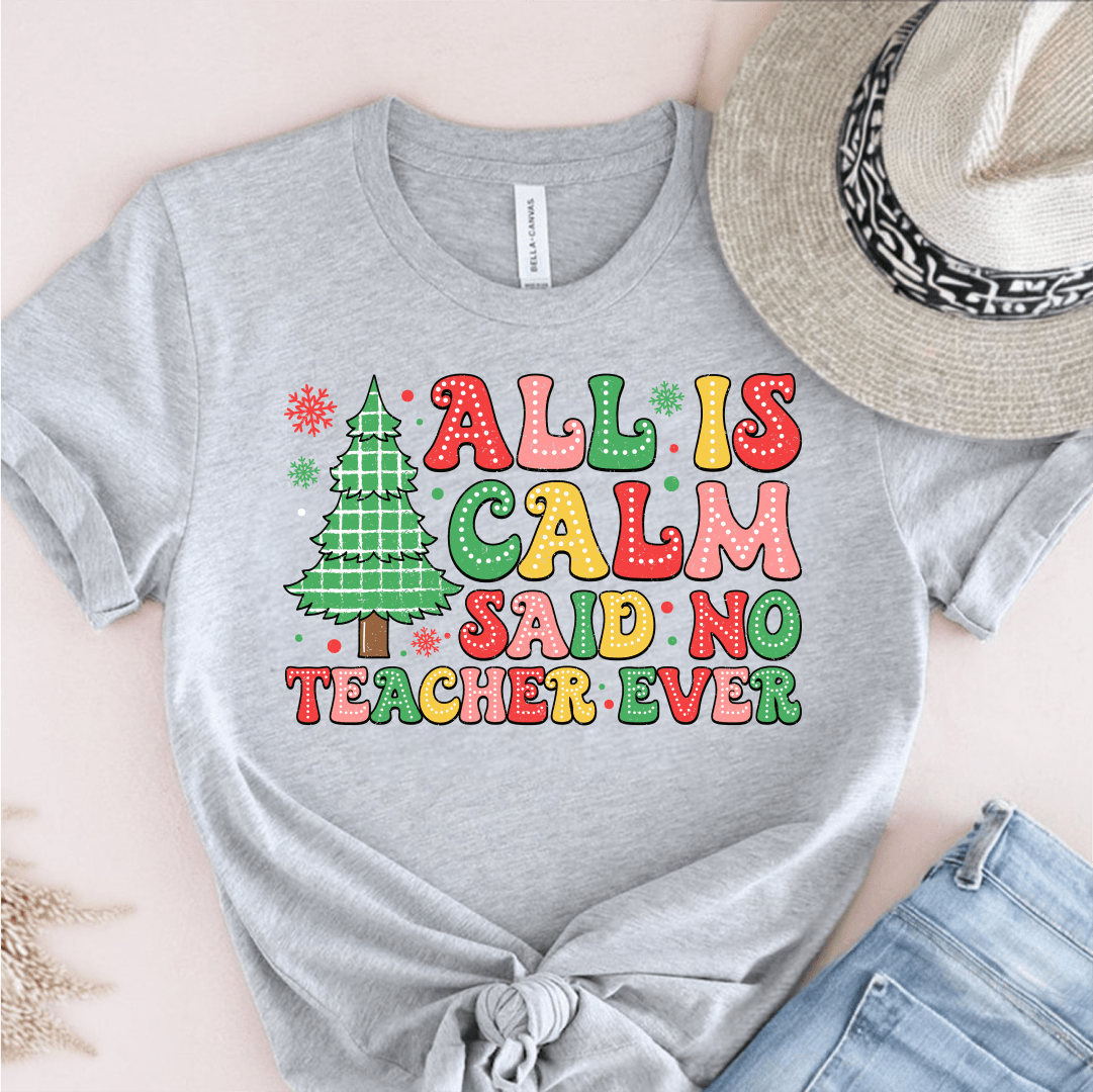 T-Shirt Grey / S All Is Calm Said No Teacher Ever (pastel) T-Shirt