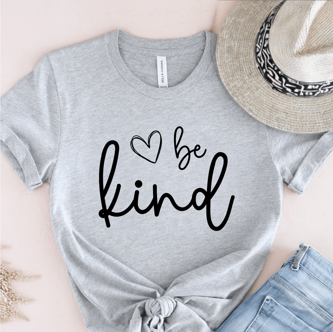 T-Shirt Grey / S Be Kind Heart Sketch T-Shirt