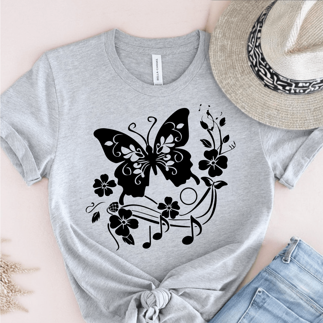 T-Shirt Grey / S Butterfly Note T-Shirt