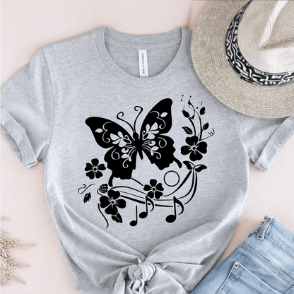 T-Shirt Grey / S Butterfly Note T-Shirt