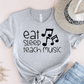 T-Shirt Grey / S Eat Sleep Teach Music T-Shirt