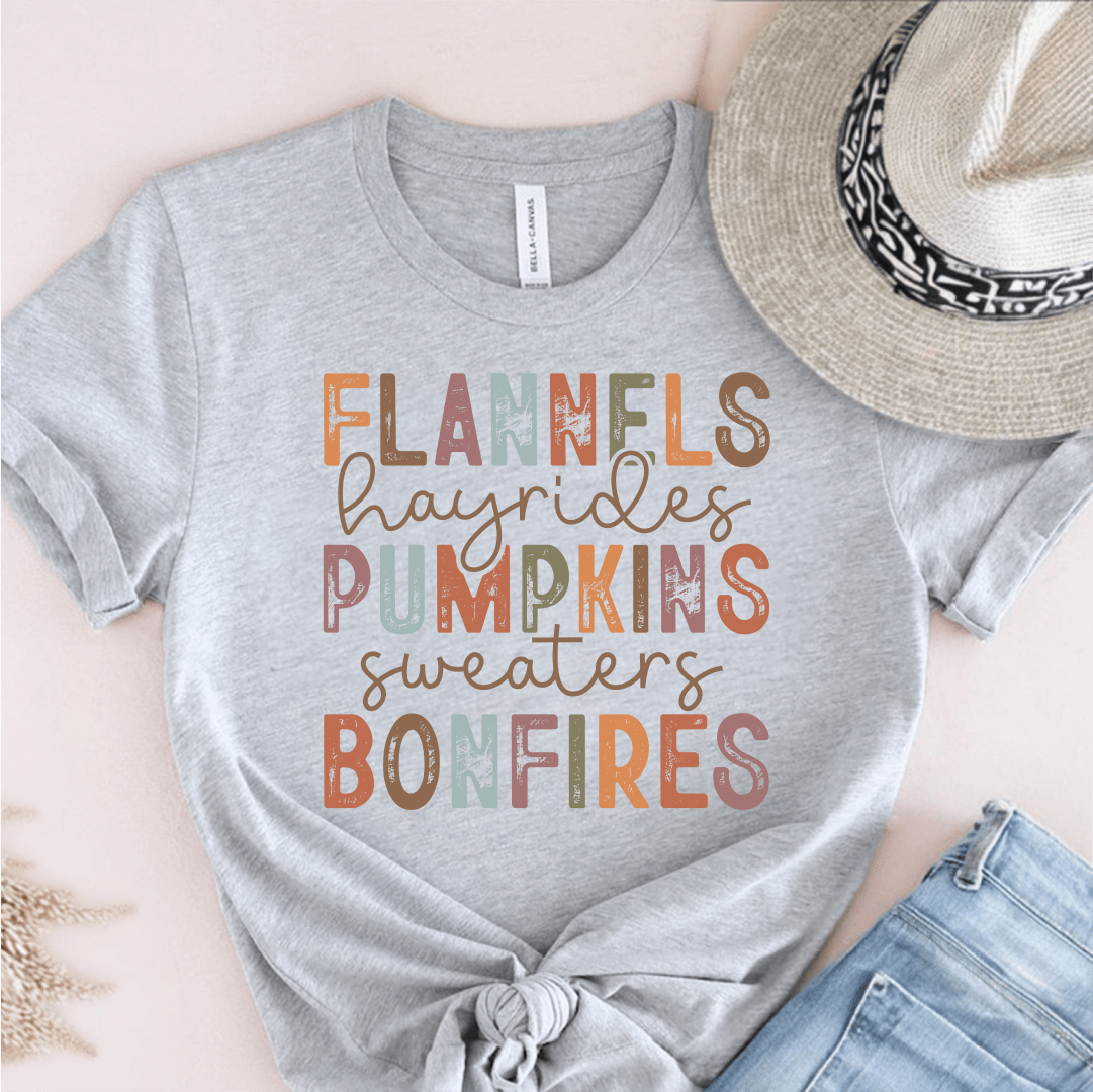 T-Shirt Grey / S Flannels Hayrides Pumpkins T-Shirt