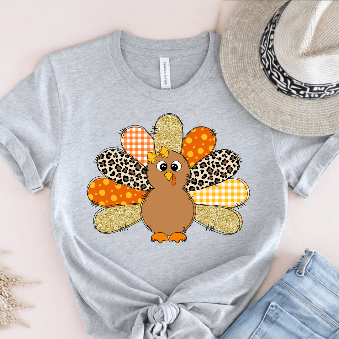 T-Shirt Grey / S Glitter Turkey T-Shirt