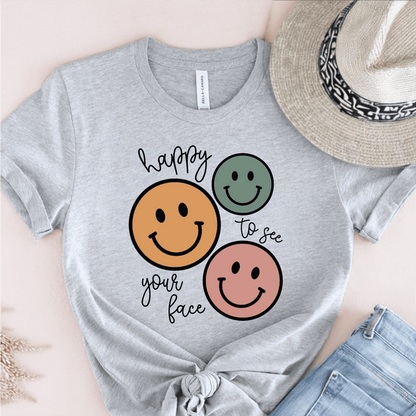 T-Shirt Grey / S Happy To See Your Face T-Shirt