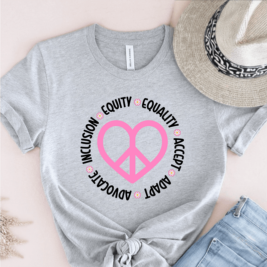 T-Shirt Grey / S Heart Peace Sign T-Shirt