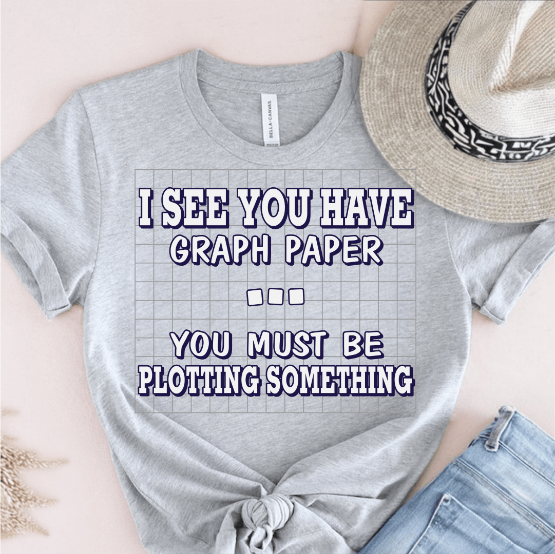 T-Shirt Grey / S I See You Have Graph Paper You Must Be Plotting Something T-Shirt