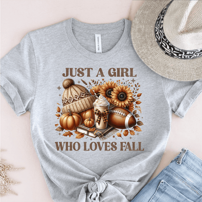 T-Shirt Grey / S Just A Girl Who Loves Fall T-Shirt