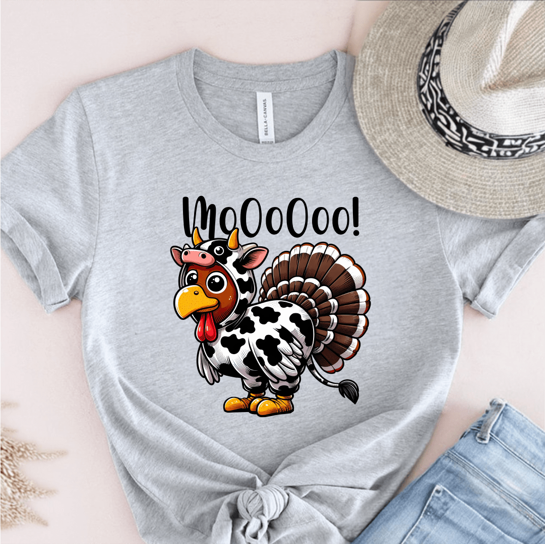 T-Shirt Grey / S Moo Turkey Cow T-Shirt