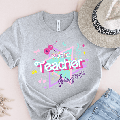 T-Shirt Grey / S Music Teacher Barbie T-Shirt