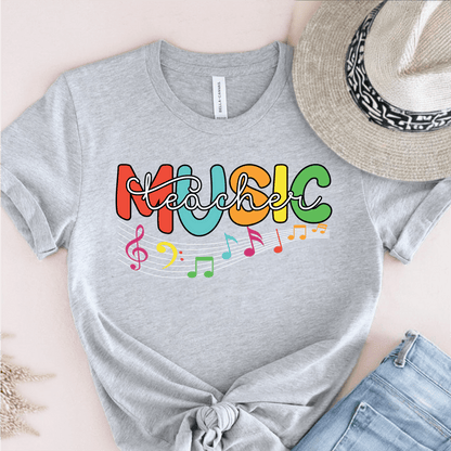 T-Shirt Grey / S Music Teacher Colorful T-Shirt