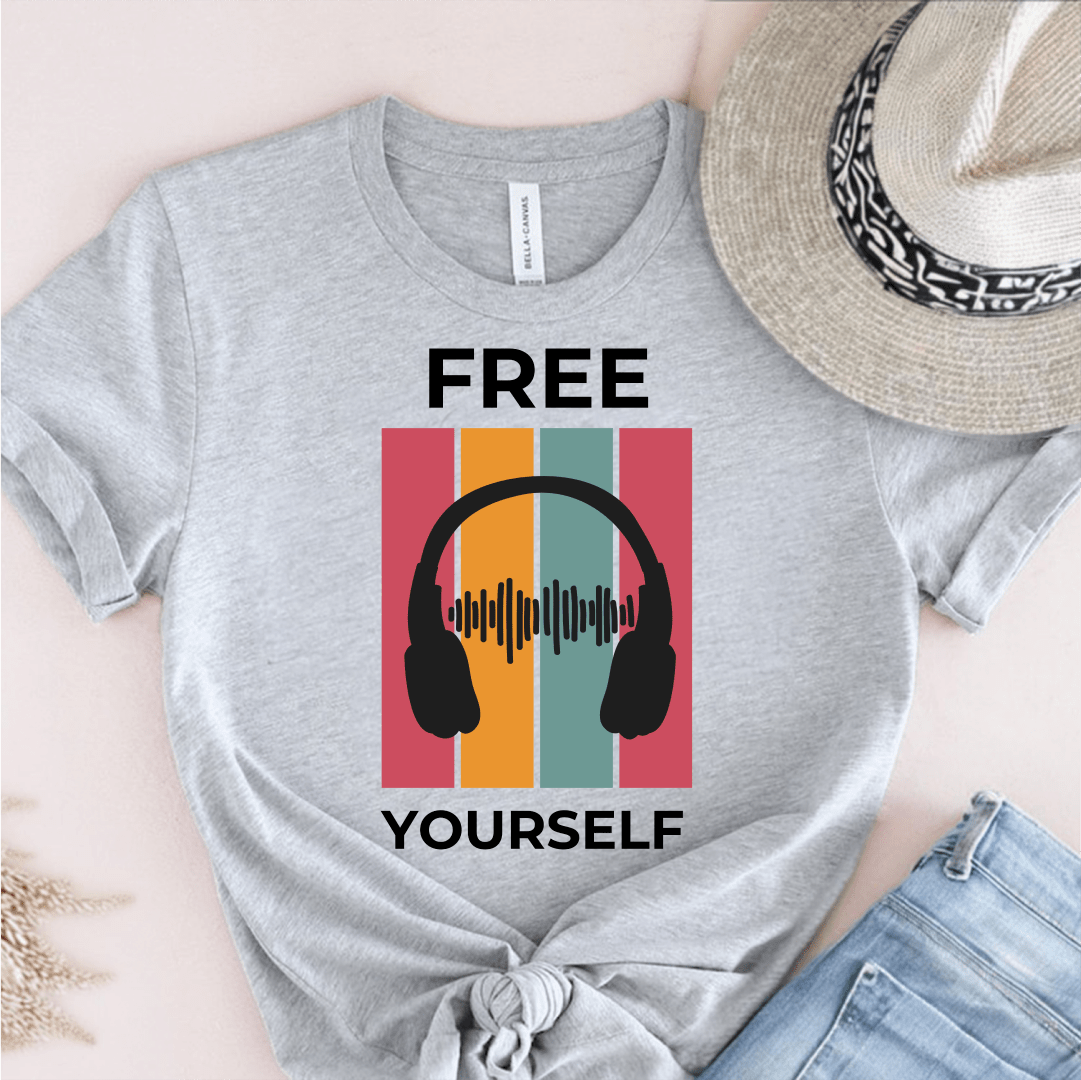 T-Shirt Grey / S Music Teacher Retro Headphones T-Shirt