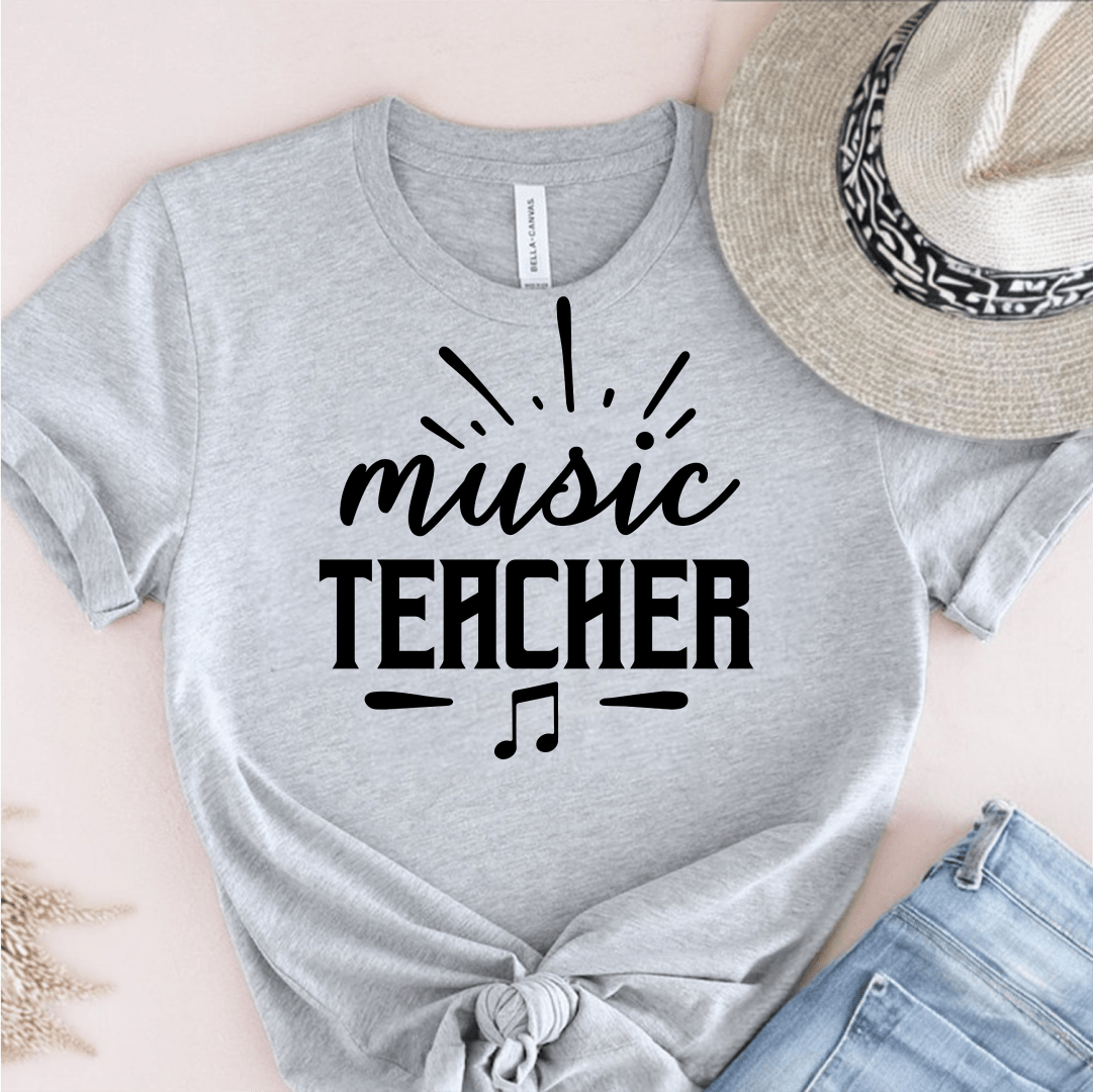 T-Shirt Grey / S Music Teacher Text T-Shirt