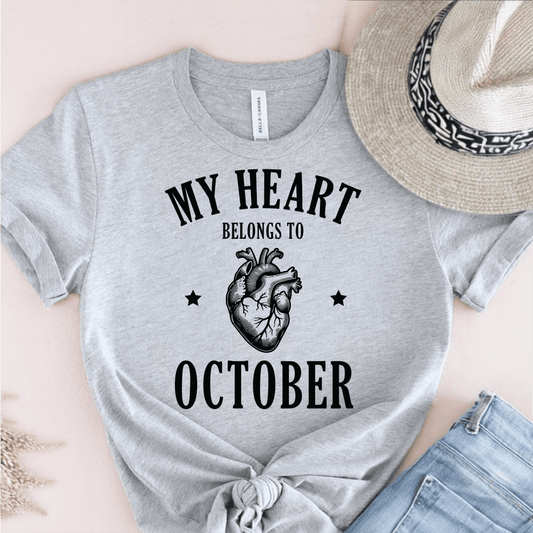 T-Shirt Grey / S My Heart Belongs to October T-Shirt