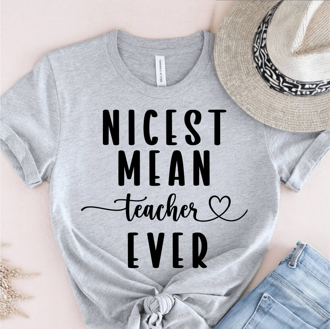 T-Shirt Grey / S Nicest Mean Teacher Ever T-Shirt