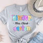 T-Shirt Grey / S Personalized Name And Grade Pastel Flower Heart Cute T-Shirt