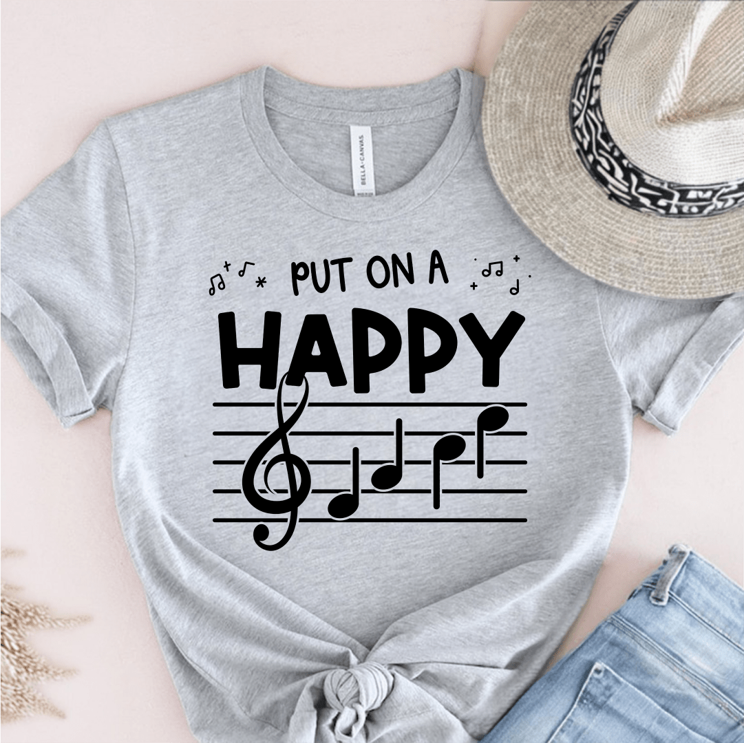 T-Shirt Grey / S Put On A Happy Face (Music) T-Shirt